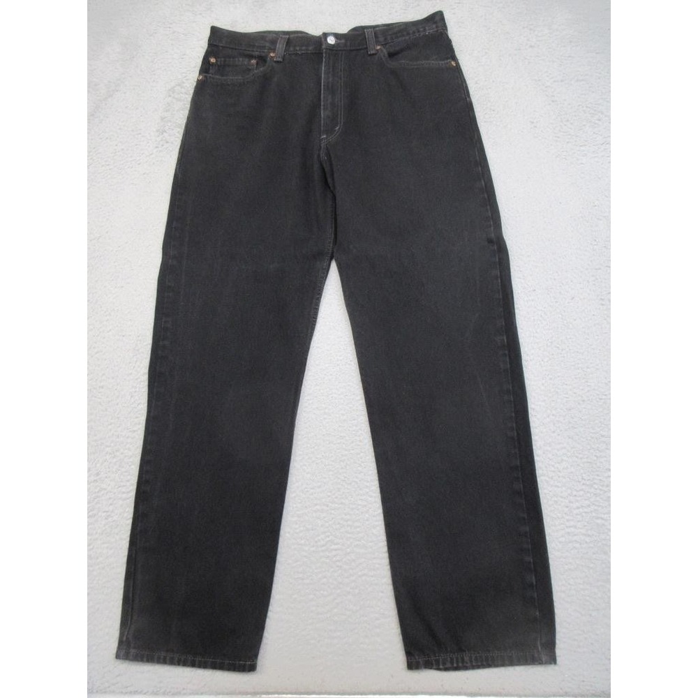 Levi's 550 Relaxed Fit Jeans Mens 38x34 Black Tapered Leg 100% Cotton Denim